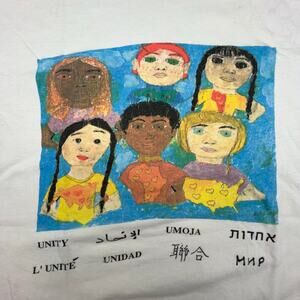 Vintage Unity Graphic T-Shirt | Multilingual | L | Hanes USA Made